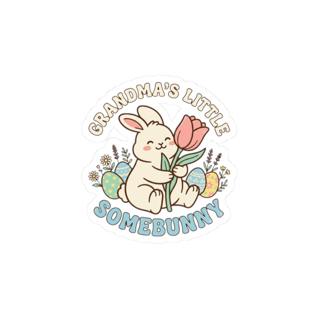 Grandma’s Little Somebunny Kiss-Cut Stickers | Easter Bunny Aesthetic, Pastel Spring