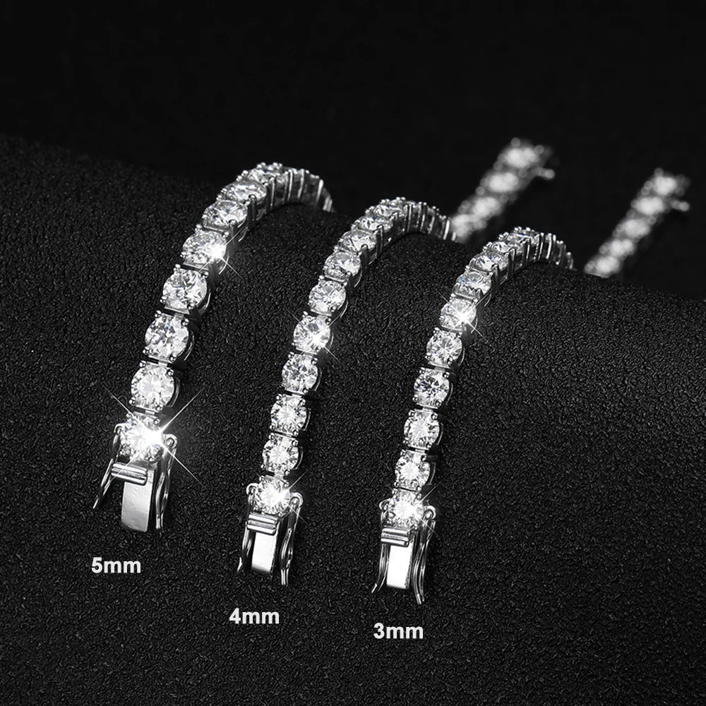 S925 Sterling Silver Moissanite Tennis Bracelet